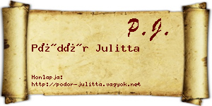 Pödör Julitta névjegykártya